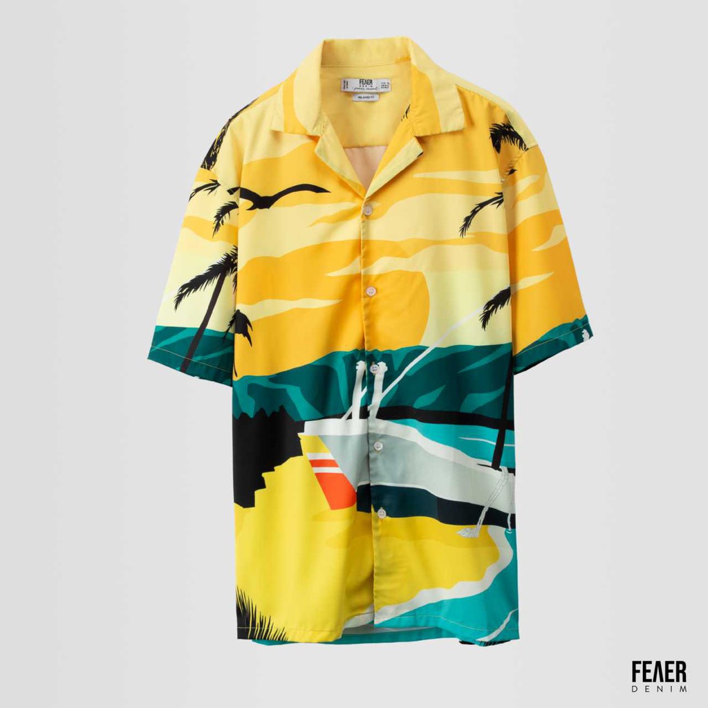Áo sơ mi nam họa tiết Feaer DENIM chất lụa Beach Vibes | BigBuy360 - bigbuy360.vn