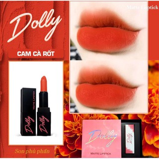 [Cam Cà Rốt ] Son  Sáp Phủ Phấn Dolly Không Chì Màu Cam Cà Rốt