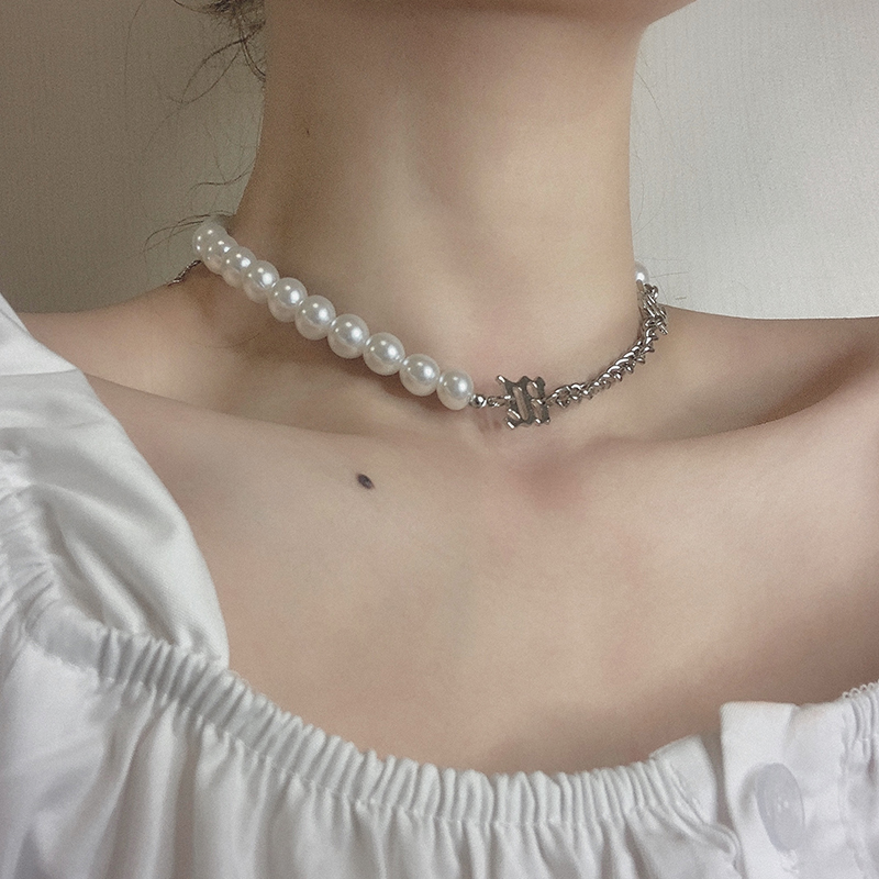 Vòng cổ đính hạt ngọc trai thời trang thanh lịch cho nữ