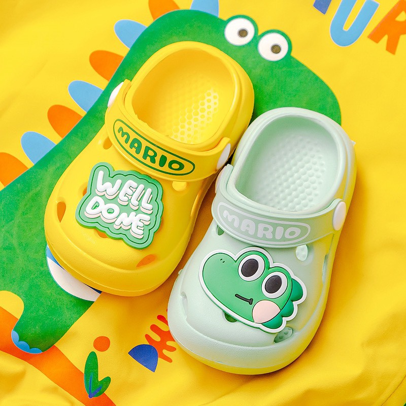 &lt;ẢNH THẬT&gt; Dép sục Cheerful Mario siêu nhẹ chống trượt cho bé 1 - 6 tuổi