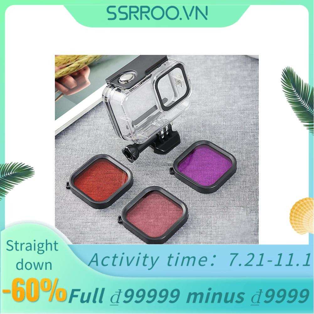 Vỏ bảo vệ ống kính máy ảnh GoPro 8 bằng ABS chống nước chống bụi
