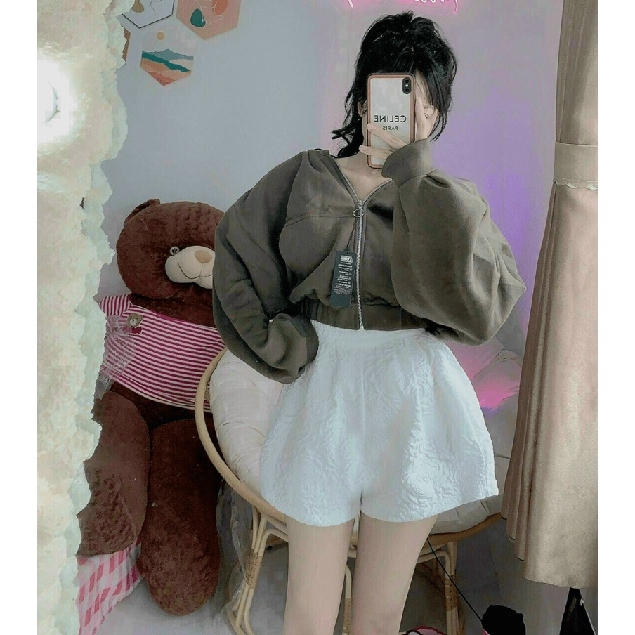Áo Khoác Hoodie Khóa Kéo Form Lửng Chất Nỉ Ngoại Dày Dặn HOT