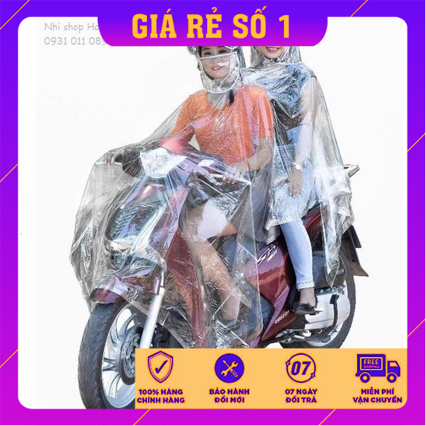 Áo mưa trong suốt 2 đầu