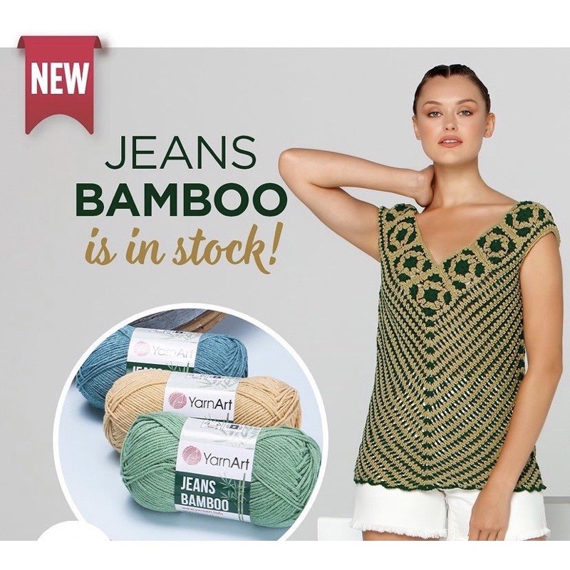 Len Jeans Bamboo - Nhập khẩu chính hãng từ YarnArt - 50gram dài 150m - Bảng màu 02