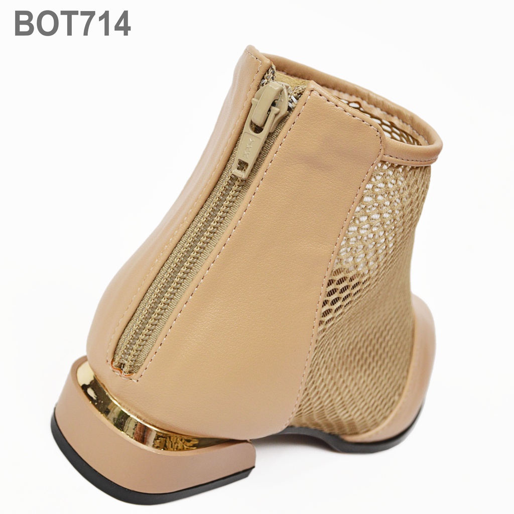 JMP - Boot Cổ Ngắn Mũi Nhọn Gót Vuông Cao 2,5cm - BOT714