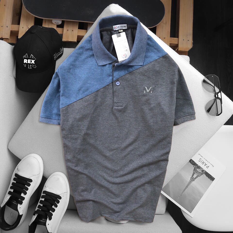 ÁO THUN NAM CỔ BẺ - M PHỐI | BigBuy360 - bigbuy360.vn