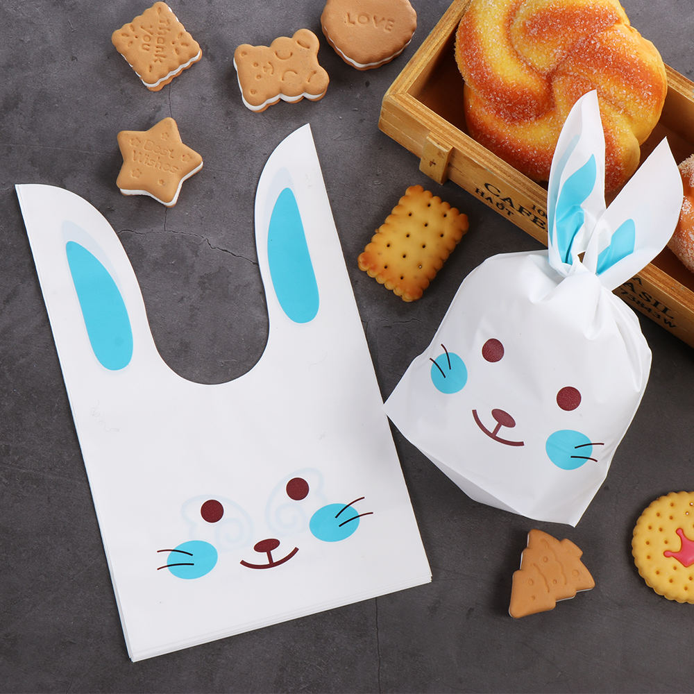 Set 10 Túi Đựng Bánh Quy Tạo Hình Thỏ Dễ Thương