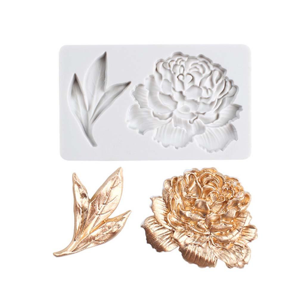 Khuôn Silicone Tạo Hình Làm Bánh Kẹo Hình Hoa Mẫu Đơn 3D DIY