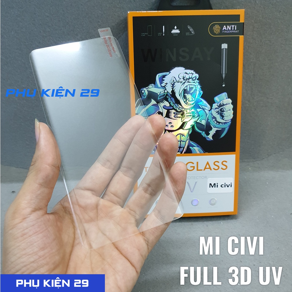Dán kính cường lực VUỐT SIÊU MƯỢT UV Full màn Full keo Glass Pro+ 9H
