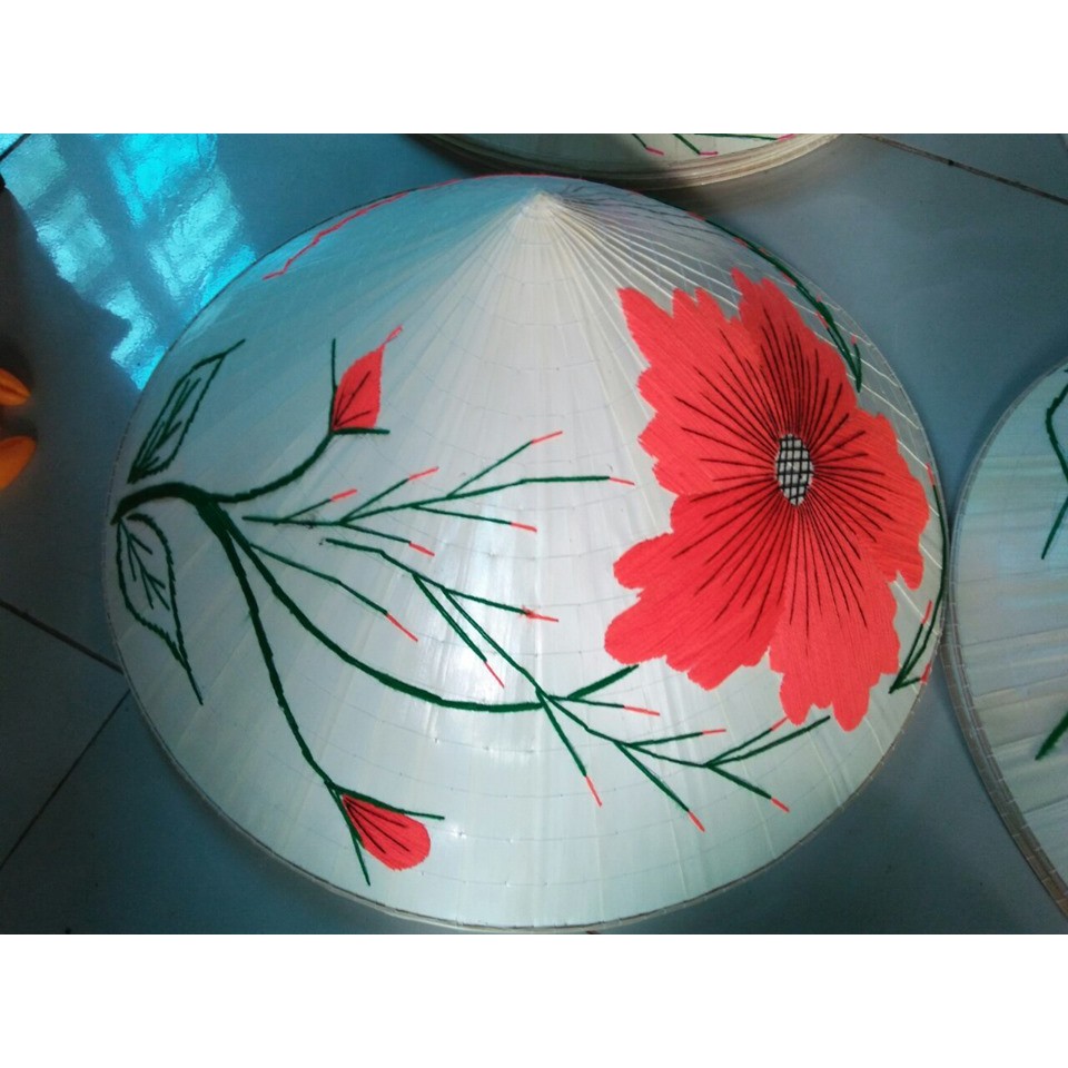 Nón lá huế thêu bông hoa