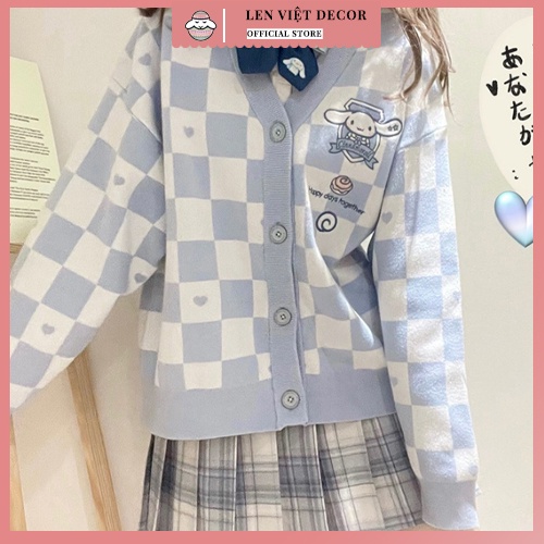 Áo len Cardigan Kuromi dáng rộng phong cách Y2K