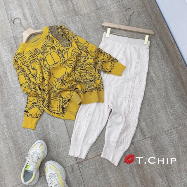 BÁN SỈ SÉT BỘ LEN MÀU VÀNG CHO NỮ