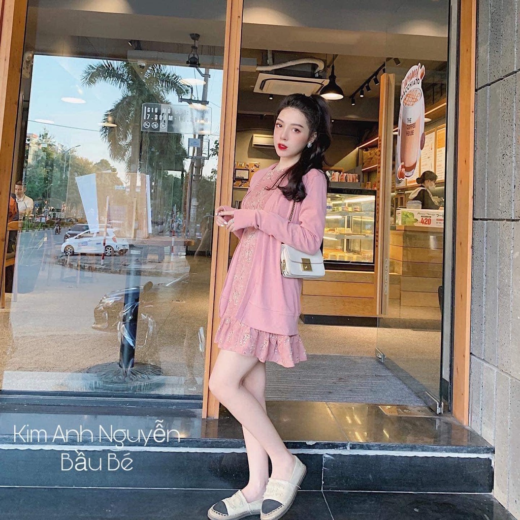 Set váy nhung tăm hoa + áo cadigan siêu xinh | BigBuy360 - bigbuy360.vn