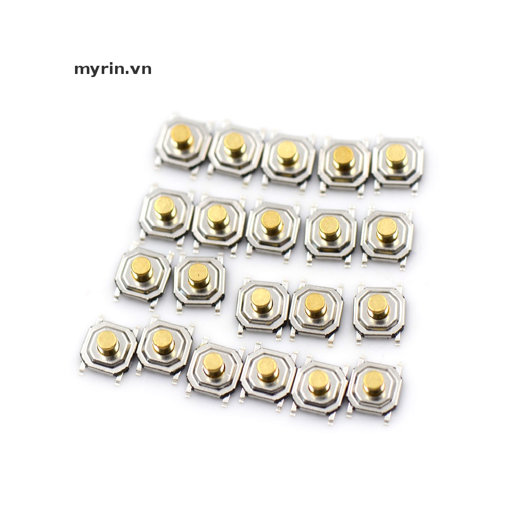 Set 20 Công Tắc Nút Nhấn Không Thấm Nước 4x4x3mm Micro Bằng Đồng