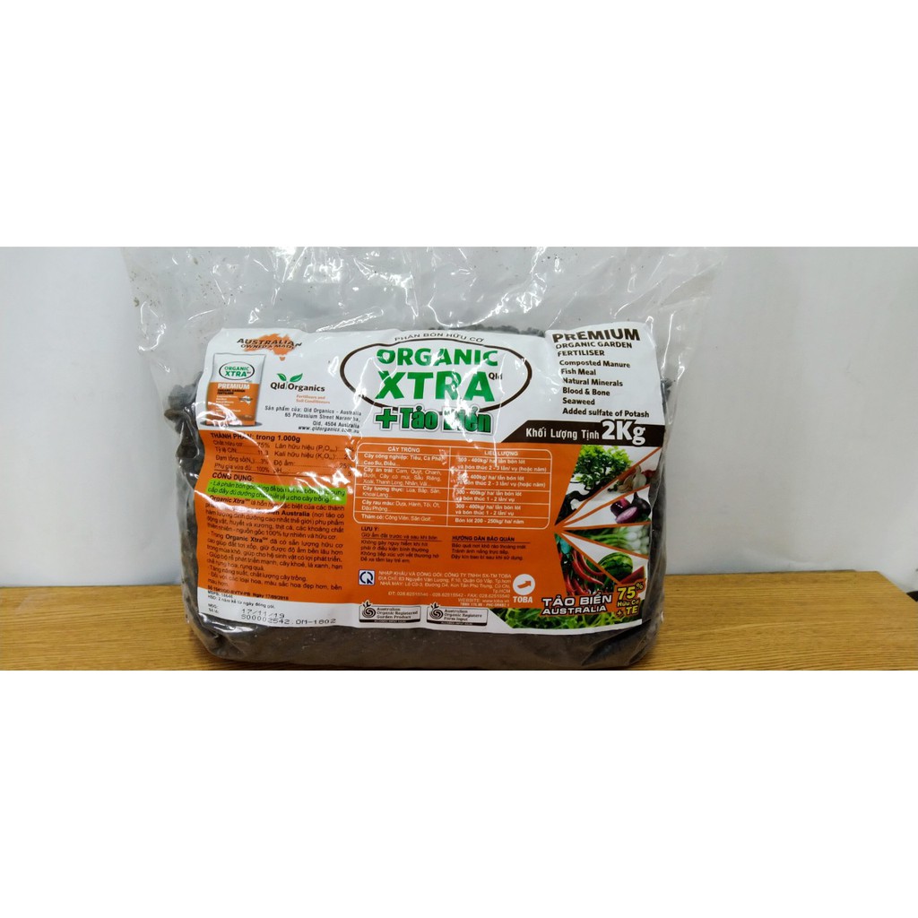 Phân nở tảo biển cao cấp Úc ORGANIC XTRA kích thích tăng trưởng cây trồng 2kg