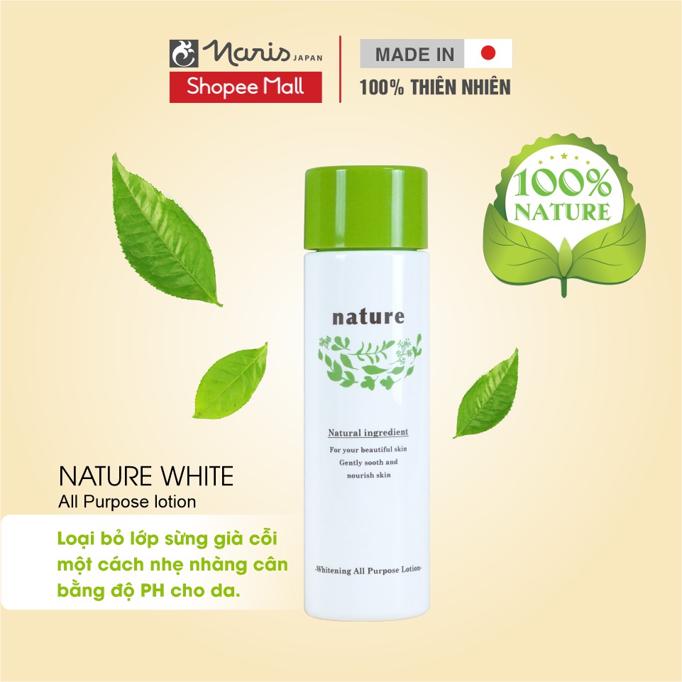 Nước dưỡng da và loại bỏ tế bào chết 2 trong 1 Naris Nature Whitening 160ml