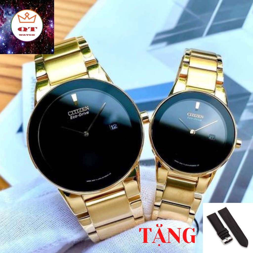 Đồng Hồ Cặp CITIZEN Movado Eco-Drive GA1052-55E ♥️ AU1062-56E Chính Hãng Tặng Dây Da Cao Cấp