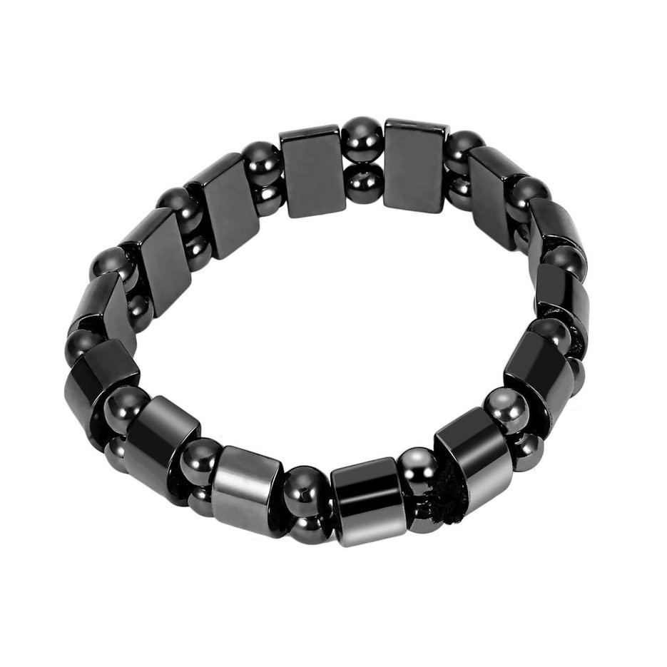 Vòng tay đá hematite nam châm đen hợp thời trang cho nam và nữ cải thiện sức khỏe tinh thần