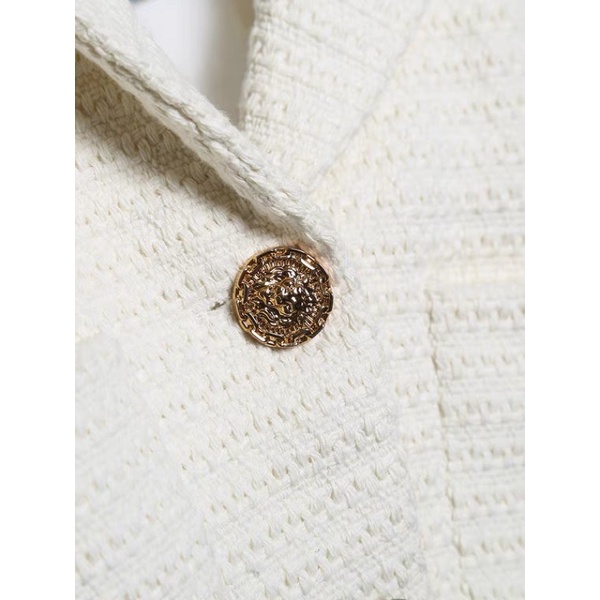 Set áo ngắn tay và chân váy công sở tweed cực sang chảnh