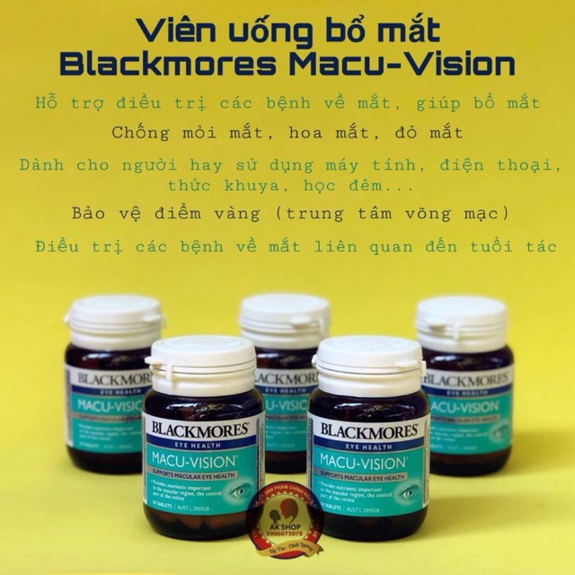 Viên uống bổ mắt Macu vision blackmores 30v
