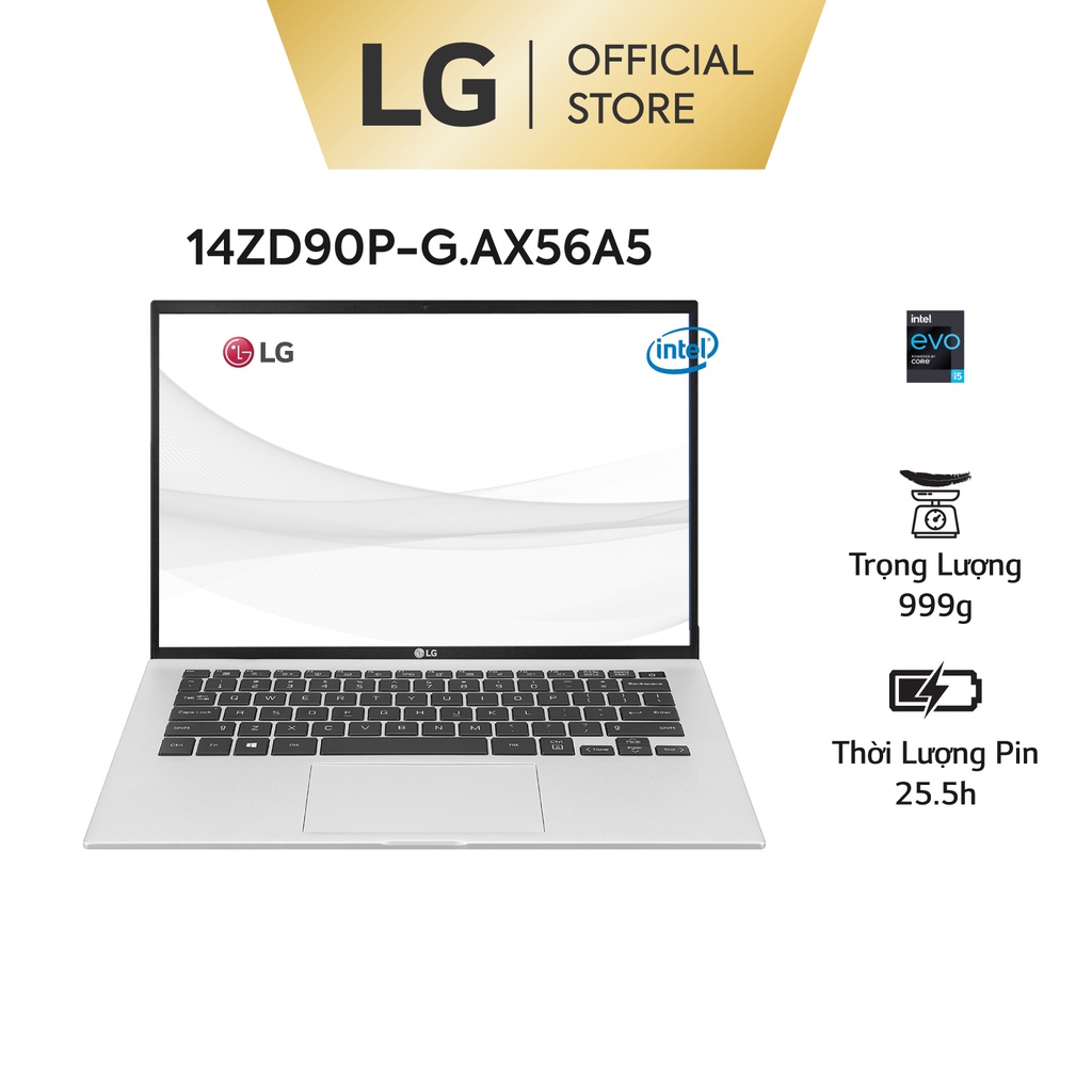 [Mã ELLGHOT giảm 7% đơn 5TR] Laptop LG gram 14ZD90P-G.AX56A5 14'', i5 Gen11, 16GB, 512GB, màu bạc