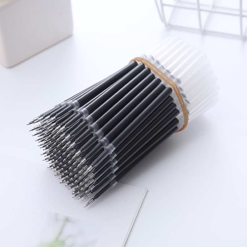 Combo 20 Ruột bút bi bấm 0.5mm, ruột bút gel dạng bấm Ếch Ộp Vpp, Ngòi bút bi bấm văn phòng phẩm học sinh