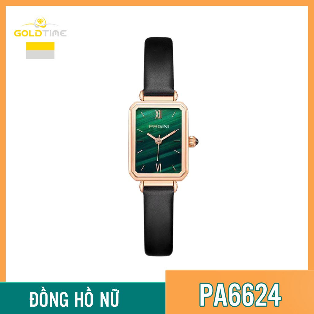 Đồng Hồ Nữ PAGINI PA6624 Mặt Chữ Nhật Dây Da Cao Cấp Mặt Kính Chống Xước, Chống Nước Tặng Kèm Pin - BH Hãng 12 Tháng