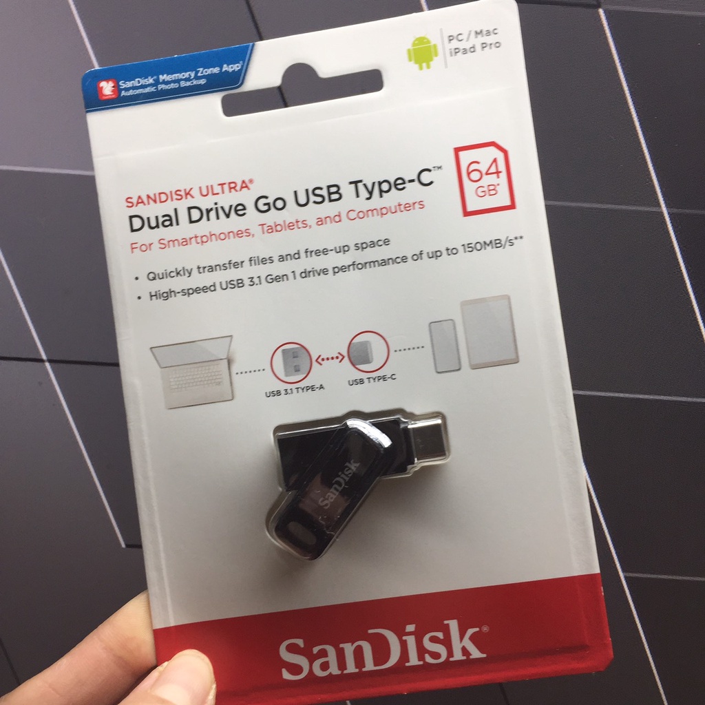 [ 64G/ 128GB/ 256GB] USB thương hiệu SanDisk  2 cổng giao tiếp U+C SDDDC3