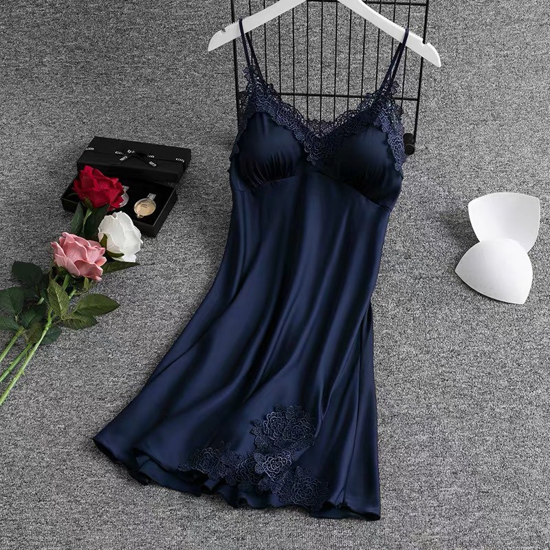 Sx358 váy ngủ lụa satin hàng cao cấp( có mút ngực) - đầm ngủ -KELLYWANG | BigBuy360 - bigbuy360.vn