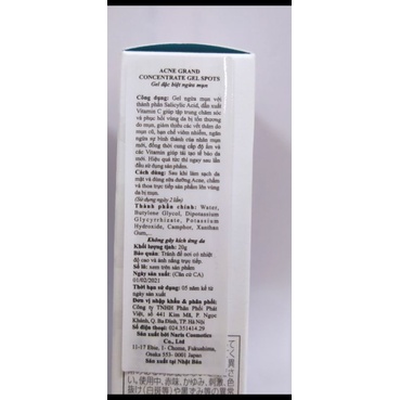 Gel chấm Mụn Naris Cosmetic Acne Grand Medicated Concentrate Gel Spots