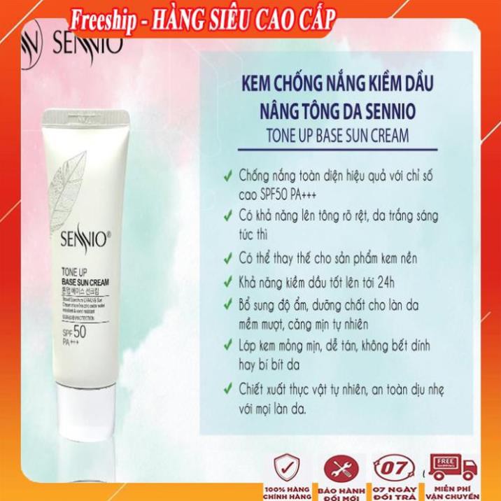 [ LOẠI 1 TỐT NHẤT ] Kem chống nắng kiềm dầu dưỡng trắng da và ngừa mụn hiệu quả/Kem chống nắng sennio hàn quốc