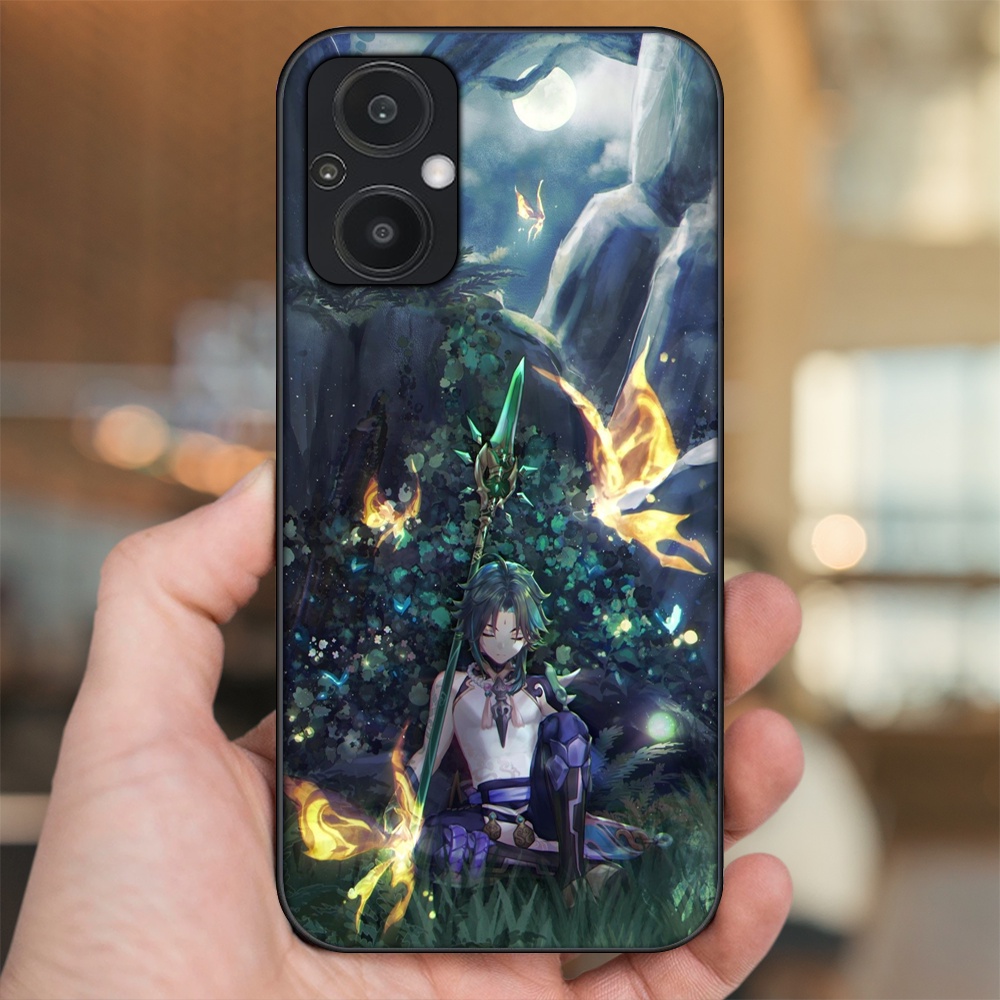 Ốp lưng Oppo Reno 7Z 5G viền đen in hình Xiao Genshin Impact