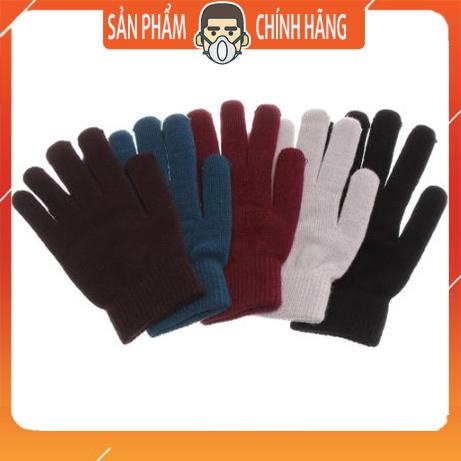 Găng tay đủ ngón đơn giản ấm vải cao cấp