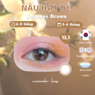 Kính áp tròng nâu hạt dẻ Jeuness Brown Hàn Quốc đi học đi làm