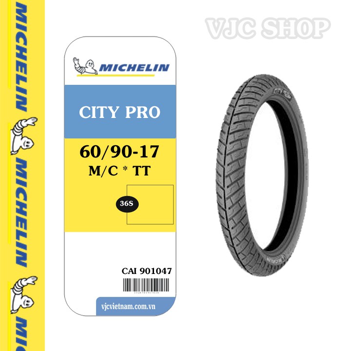 Lốp xe Wave Michelin trước 60/90-17 (2.25-17) hoặc sau 70/90-17 (2.50-17) CITY PRO loại dùng săm