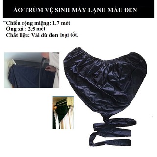 Áo trùm vệ sinh Túi trùm vệ sinh máy lạnh treo tường màu xanh đen - Áo bọc hứng nước rửa điều hòa
