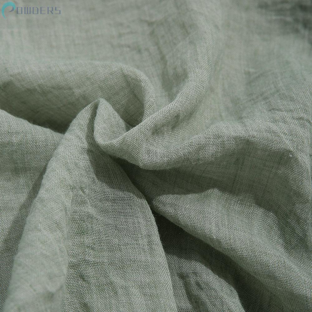 Áo sơ mi nam dáng rộng vải cotton cổ chữ V đơn giản hợp thời trang