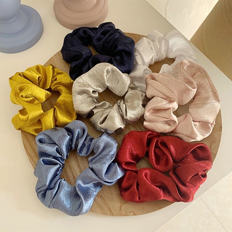 Dây Cột Tóc Scrunchie Vải Nhiều Màu Sang Chảnh Thanh Lịch