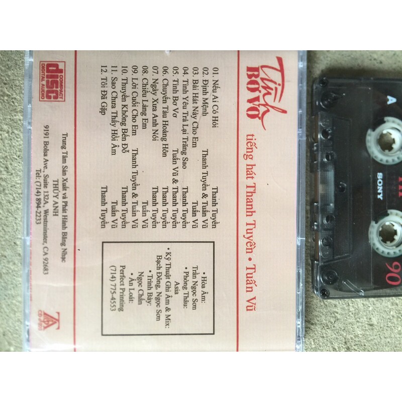 Combo có quà tặng,3 cuộn băng cassette nhạc Giao linh-Tuấn vũ
