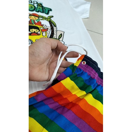 Bộ áo quần đi biển kèm quần cầu vồng - ĐI KHẮP TRÁI ĐẤT CHỊU CHƠI NHẤT NHÀ TA