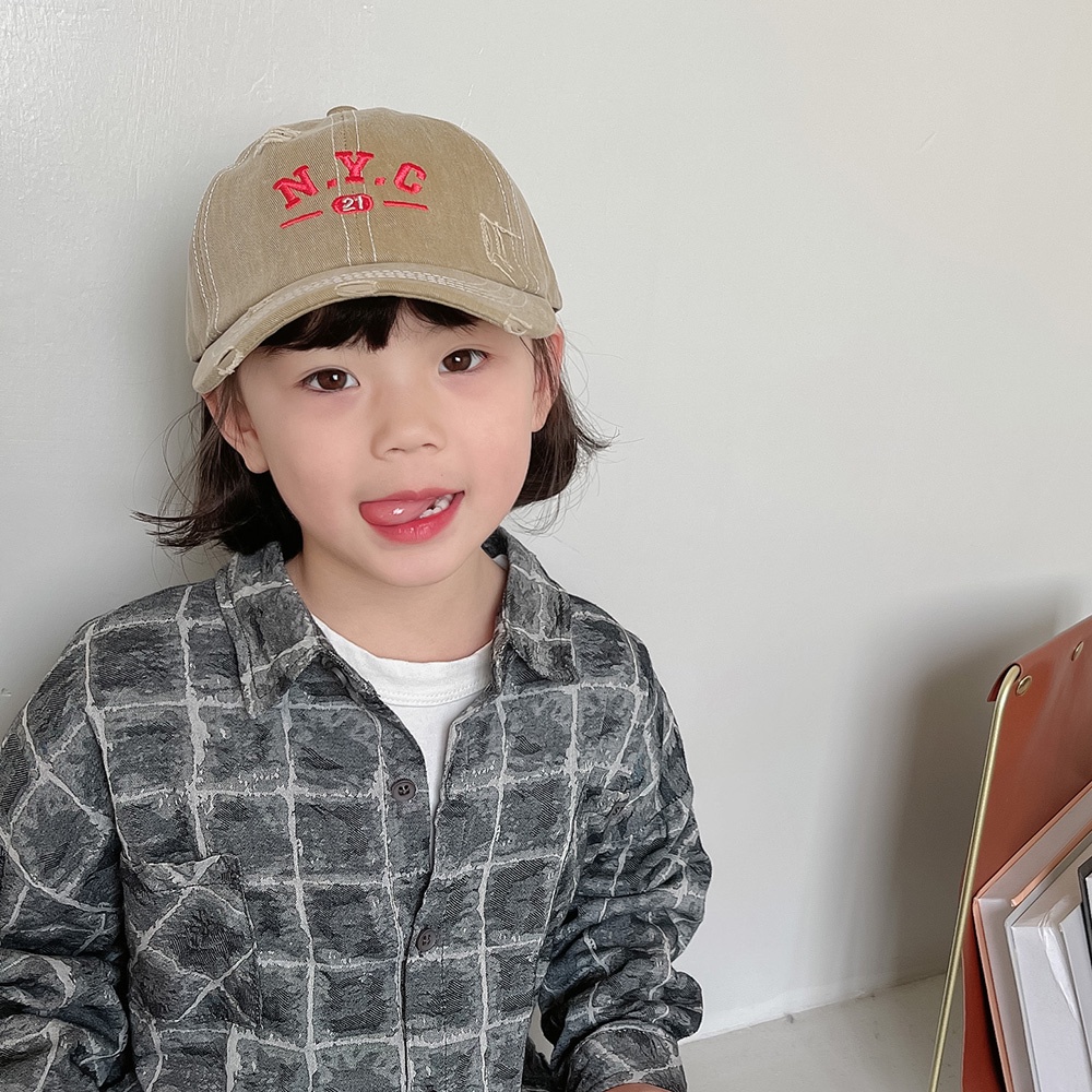 Mũ Lưỡi Trai Thêu Chữ Phong Cách Hàn Quốc Cho Bé