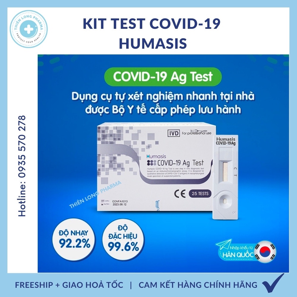[Hộp 25 Que] Kit Test nhanh Covid-19 Humasis Ag Test, que test nhanh kháng nguyên chính hãng Hàn Quốc