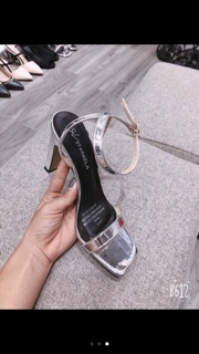 [ CÓ SẴN ] Giày cao gót SIZE 37 màu bạc dây mảnh [Ảnh thật ở cuối]