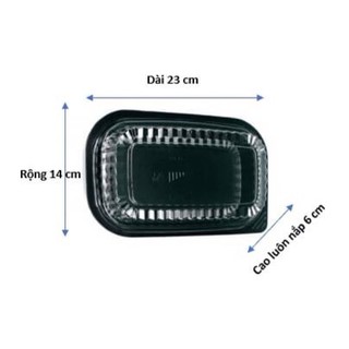 Set 10 Hộp nhựa chữ Nhật đế đen HT17