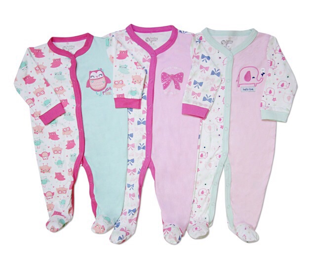 Set 2 Body liền tất bé trai bé gái Baby Gear hàng xuất Mỹ - CÓ ẢNH THẬT