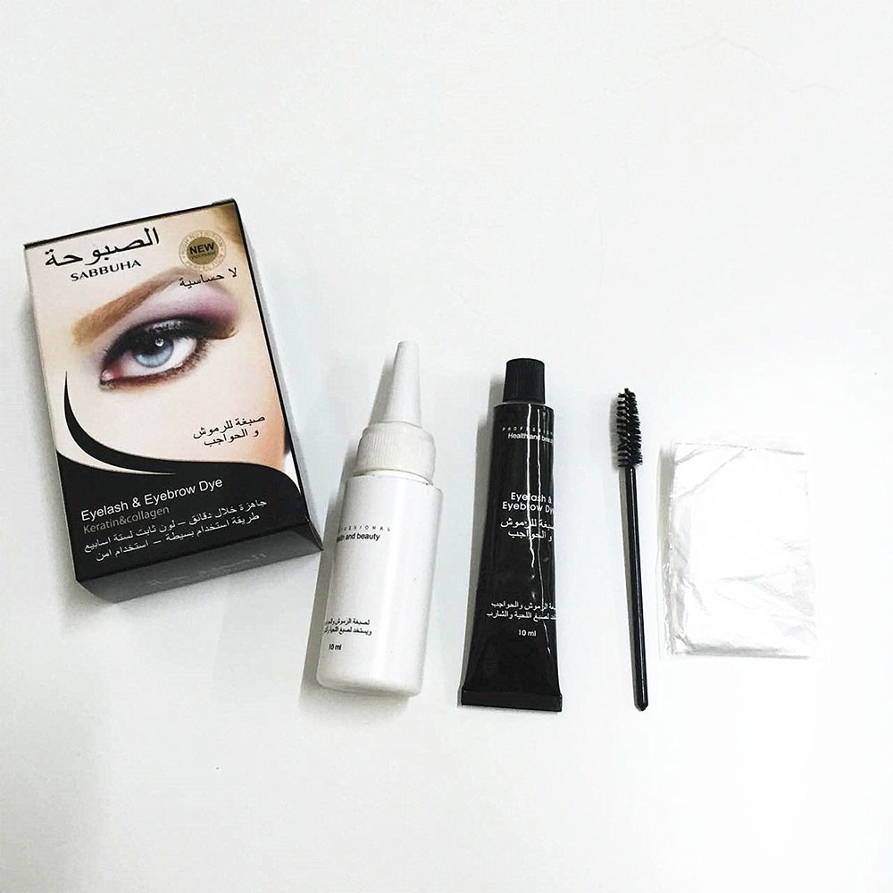 Bộ thuốc nhuộm màu lông mày trang điểm kèm mascara chuốt mi 3 màu sắc tùy chọn chống thấm nước lâu trôi