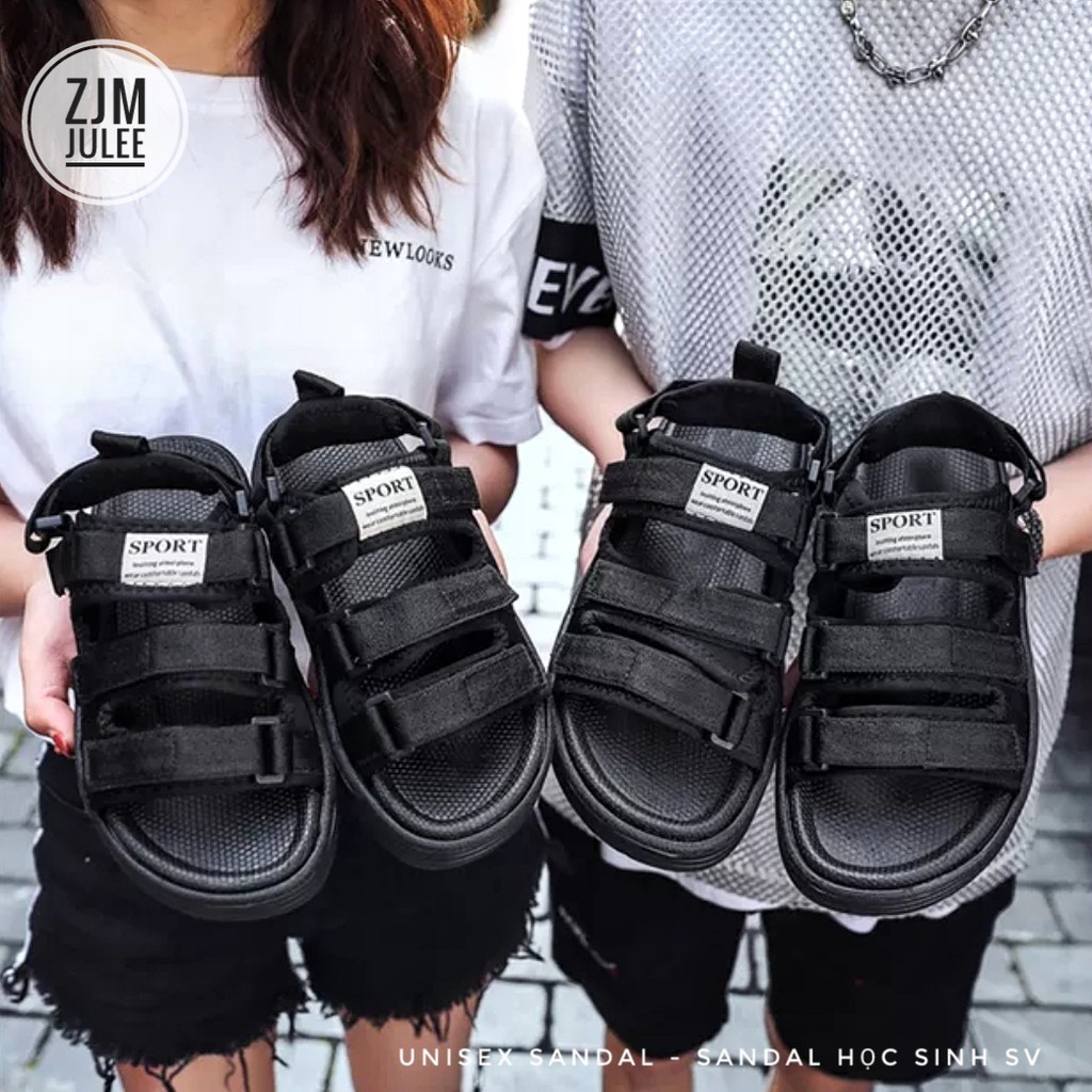 Sandal Nam nữ unisex 6062 quai ngang (quai sau tháo rời được) - giày sandal đế cao