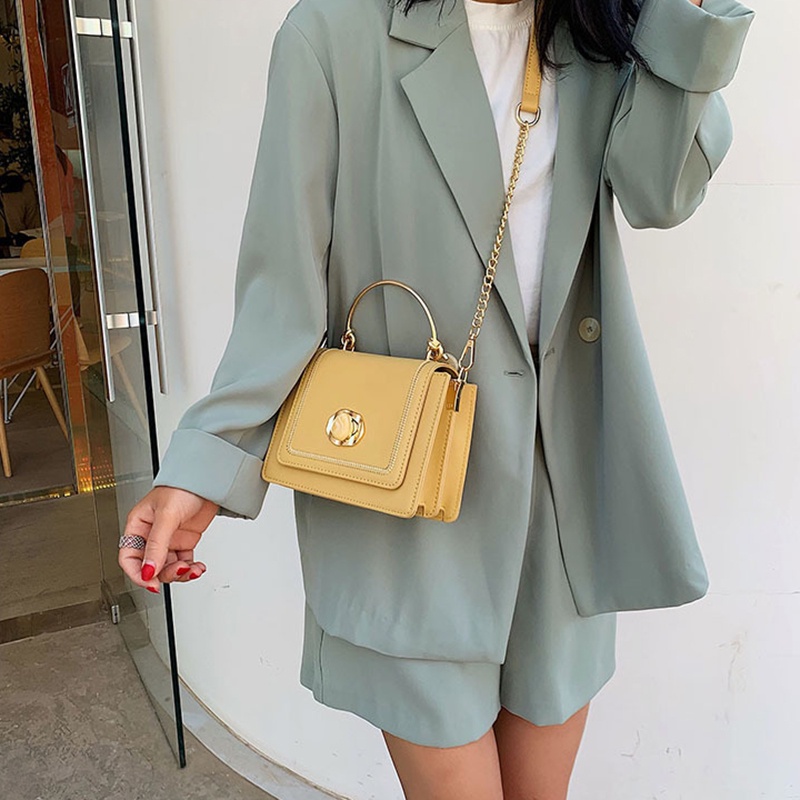 Túi đeo vai IELGY cỡ nhỏ phối dây xích thời trang cho nữ