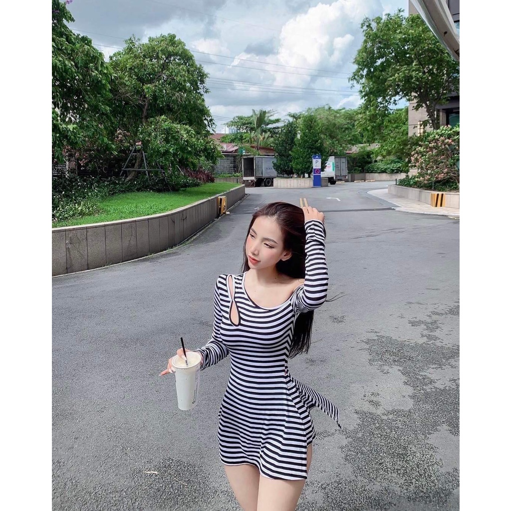 Set Áo Lệch Vai Kèm Quần Trong Thun Gân