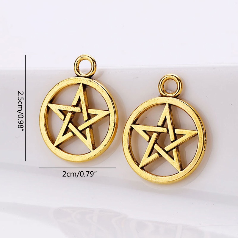 Set 30 Mặt Dây Chuyền Hình Ngôi Sao Lục Giác 3 Màu